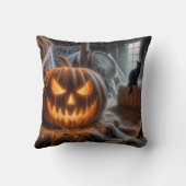 ハロウィンジャック・オ・ランタンと黒猫 クッション (裏面)