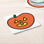 ハロウィンジャック・オ・ランタン スクエアペーパーコースター (アングル)