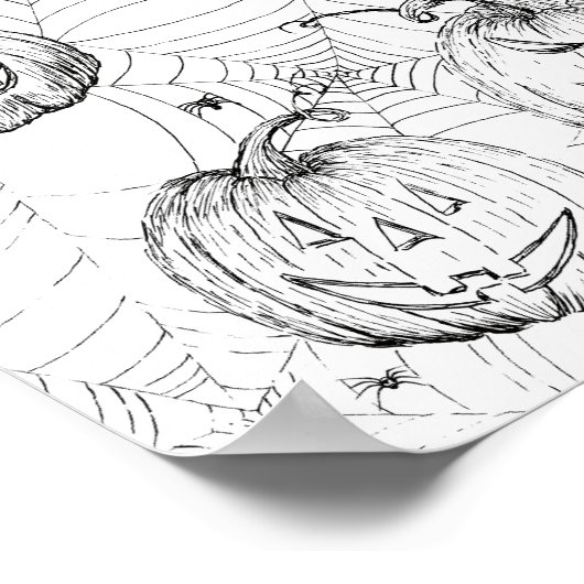 ハロウィンジャック – o' – ランタンカボチャのカラーリングページ ポスター (角)