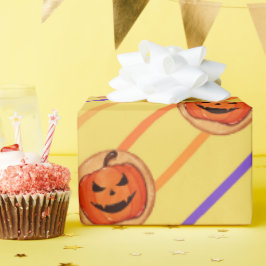 ハロウィンジャック – O – ランタンカボチャクッキーの黄色 ラッピングペーパー