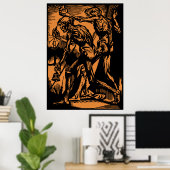 ハロウィンジャック – o' – ランタンパンプキンの中のゾンビ ポスター (ホームオフィス)