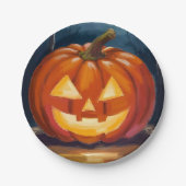 ハロウィンジャック – O – ランタンパンプキン ペーパープレート (正面)