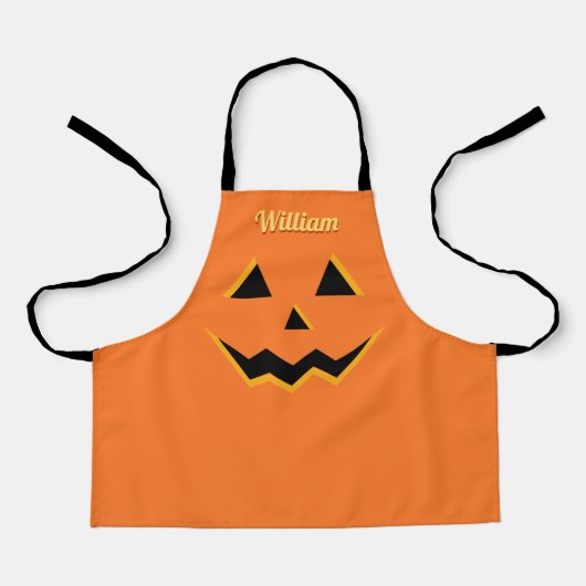 ハロウィンジャックO'ランタンカワイカボチャ子供へ エプロン (正面)