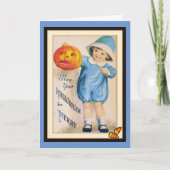 ハロウィンジャックO'ランタンカードを持つ子供 カード (正面)