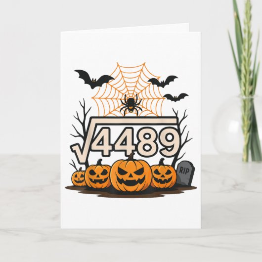 ハロウィンジョーク ルート4489 67 数学の先生 T カード (正面)