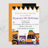 ハロウィンスイーツ&キャンディおもしろいパーティの招待状 招待状 (正面/裏面)