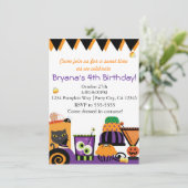 ハロウィンスイーツ&キャンディおもしろいパーティの招待状 招待状 (スタンド正面)