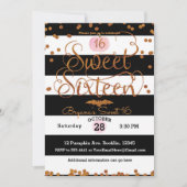 ハロウィンスイート16誕生日パーティー白黒ピンク 招待状 (正面)