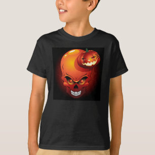 ハロウィンスカルとカボチャTシャツ Tシャツ