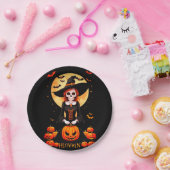 ハロウィンスカルカボチャ付きカカカロウ ペーパープレート (パーティー)