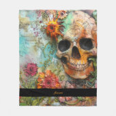 ハロウィンスカルパーソナライズされた名 フリースブランケット (正面)