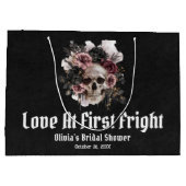 ハロウィンスカルラブアットファーストフライト ブライダルシャワー ラージペーパーバッグ (裏面)