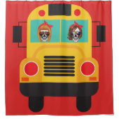 ハロウィンスカル運転用バスシャワーカーテン シャワーカーテン (正面)