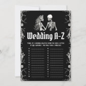 ハロウィンスケルトンの結婚式A-Z ブライダルシャワーゲーム 招待状 (正面)