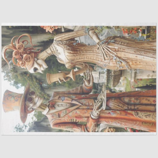 ハロウィンスケルトンカップルの切り離し 薄葉紙 (正面)