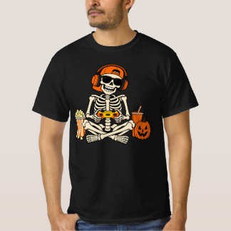 ハロウィンスケルトンゲーマー Tシャツ