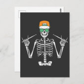 ハロウィンスケルトンロックハンドドラム演奏 ポストカード (正面/裏面)