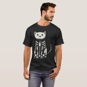 ハロウィンスケルトン猫 Tシャツ (正面フル)