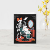 ハロウィンスケルトン美容師スタイリスト カード (黄色い花)