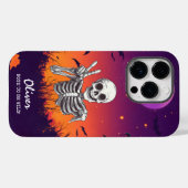 ハロウィンスケルトン "Bone to Be Wild!" ピースサイン Case-Mate iPhoneケース (裏面 (横))