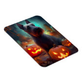 ハロウィンスコティッシュテリアとカボチャ怖い マグネット (右側)
