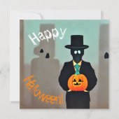 ハロウィンスタイリッシュモンスター紙サケッツ 招待状 (正面)