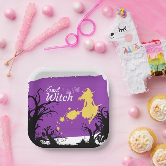 ハロウィンスタンプコレクション「邪悪な魔女」 ペーパープレート (パーティー)