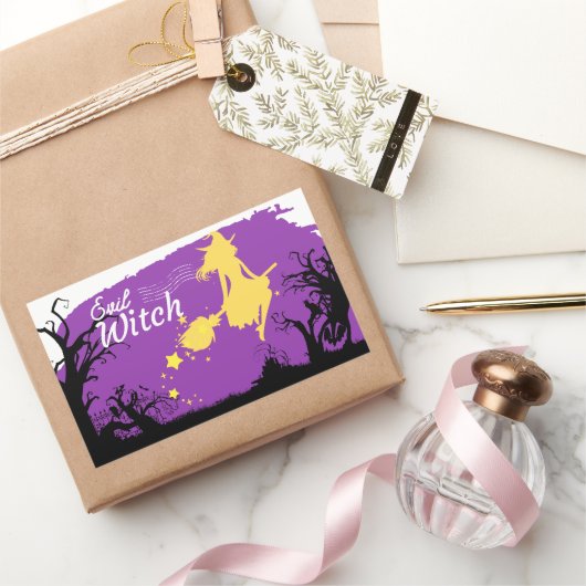 ハロウィンスタンプコレクション「邪悪な魔女」 長方形シール (ギフト)