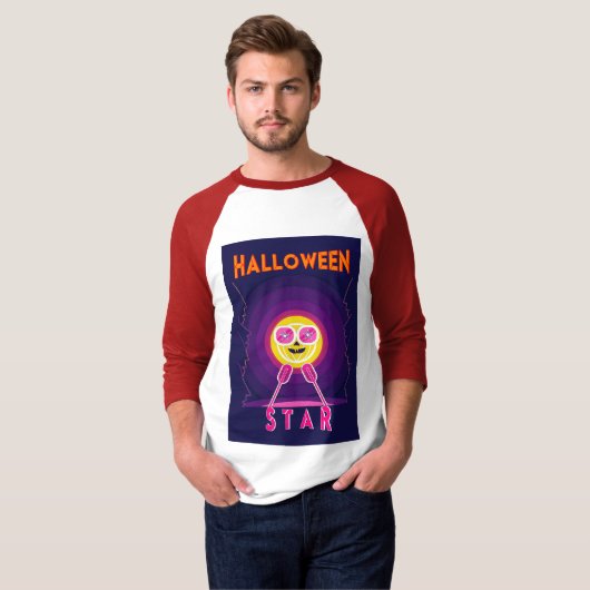 ハロウィンスターゴーグル31英国マイク10月カボチャ Tシャツ (正面フル)