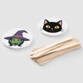 ハロウィンスティック顔 – 両面パーティー小道具 ハンドファン (組立なし)