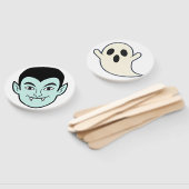 ハロウィンスティック顔 – 両面パーティー小道具 ハンドファン (組立なし)