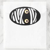 ハロウィンステッカーおもしろいパーソナライズされたミイラのステッカー 楕円形シール (バッグ)