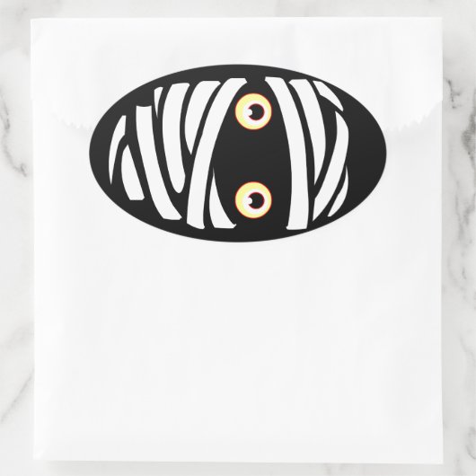 ハロウィンステッカーおもしろいパーソナライズされたミイラのステッカー 楕円形シール (バッグ)