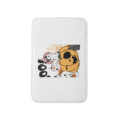 ハロウィンステッカーにおもしろいを貼った猫 バスマット (正面縦)