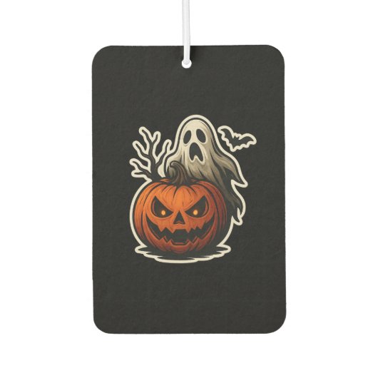 ハロウィンステッカー おばけ カーエアーフレッシュナー (正面)