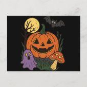 ハロウィンステッカー おばけ ポストカード (正面)