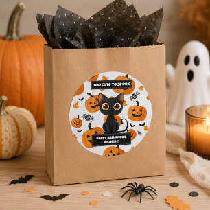ハロウィンステッカー – かわいすぎて怖くない黒猫 ラウンドシール