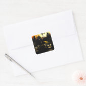 ハロウィンステッカー-ジャック・オ・ランタン スクエアシール (封筒)