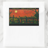 ハロウィンステッカー、ジャック – O – ランタン、犬、黒、猫 長方形シール (バッグ)