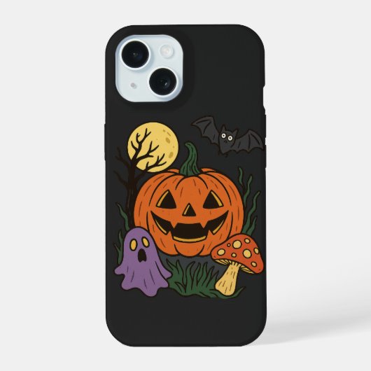 ハロウィンステッカー スプーキー iPhone 15ケース (裏面)
