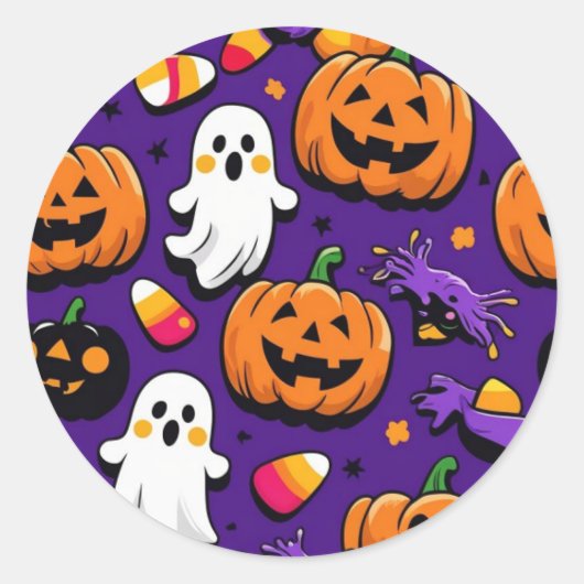 ハロウィンステッカー ラウンドシール (正面)