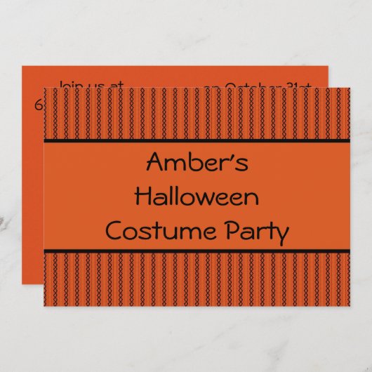 ハロウィンステッチ 招待状 (正面/裏面)