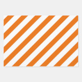 ハロウィンストライプのオレンジ白ブラック ラッピングペーパーシート (正面2)