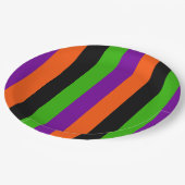 ハロウィンストライプの色のクラシック ペーパープレート (アングル)