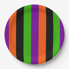 ハロウィンストライプの色のクラシック ペーパープレート