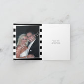 ハロウィンストライプスカル結婚ズの感謝の写真 サンキューカード (内部)