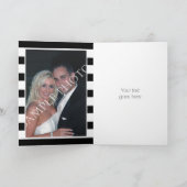 ハロウィンストライプスカル結婚ズの感謝の写真 サンキューカード (内部)