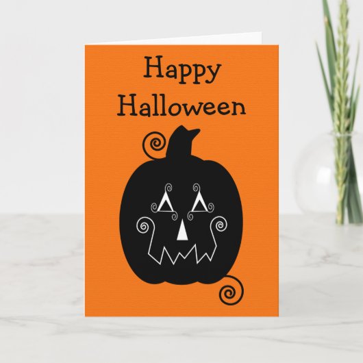 ハロウィンストライプズジャックオランタンカード カード (正面)
