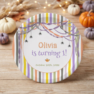 ハロウィンストライプ 誕生日パーティー ペーパープレート