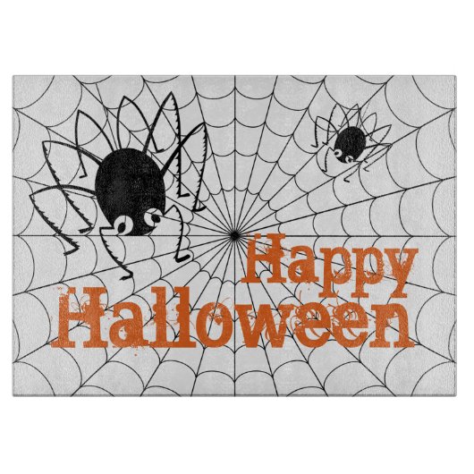 ハロウィンスパイダーとくもの巣 カッティングボード (正面)